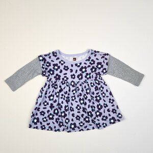 Tea Collection Baby Floral Printed Cotton Layered Sleeve Dress sz 6-9m